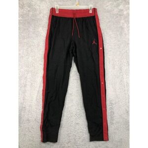 Y2K Nike Air Jordan Sweatpants Mens S (29x28) Black/Red Snap Drawstring